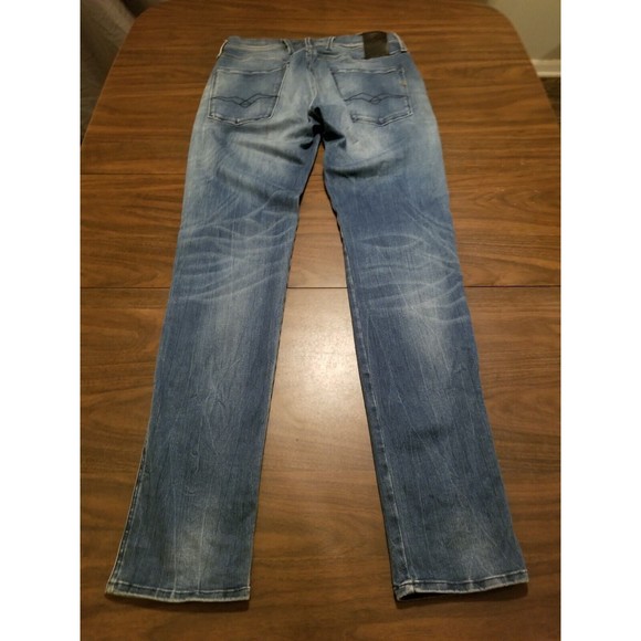 Replay Anbass Jeans Men's 31x34 Medium Blue Wash Stretch Faded Denim (32×34.5) - Picture 3 of 6